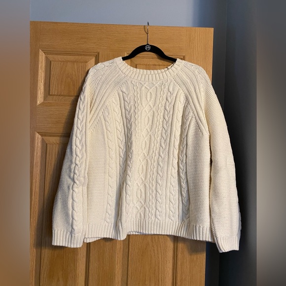 Able Claudette Fisherman Sweater in Antique White, Size XXL - Picture 5 of 8